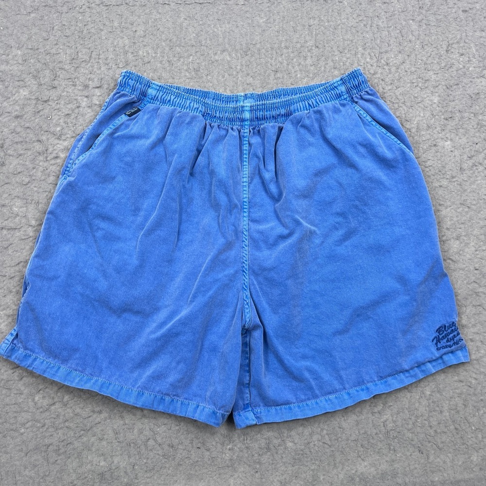 Crazy Shirts Hawaii Shorts Men's XXL Blue Curacao Dyed Twill 6" Stretch Beach